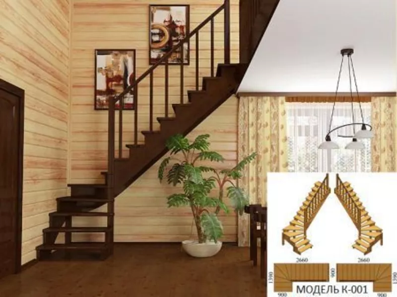 Недорогие готовые деревянные лестницы для дома.