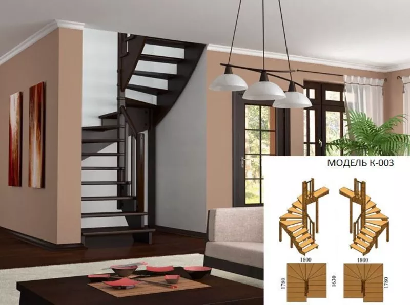 Недорогие готовые деревянные лестницы для дома. 2
