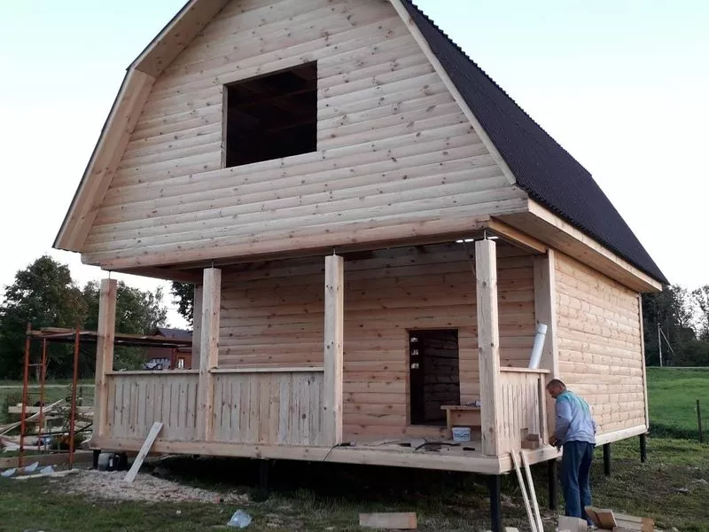 Дом сруб из бруса Алексей 6×6 с установкой в Орше